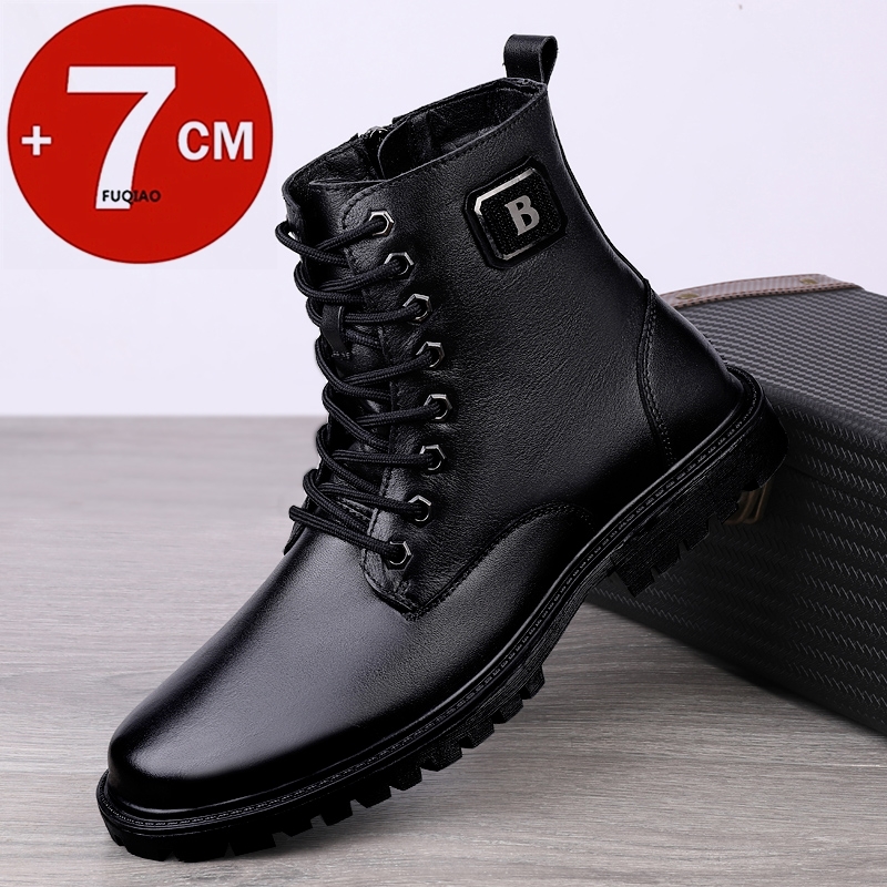 Men'S Shoes Increase Height - Męskie buty na koturnie ze skóry