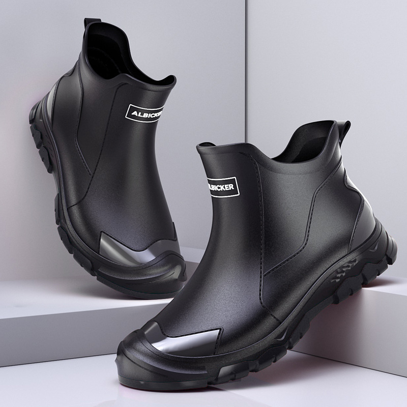 Men'S Shoes Water Resistant - Męskie krótkie kalosze, miejskie buty do